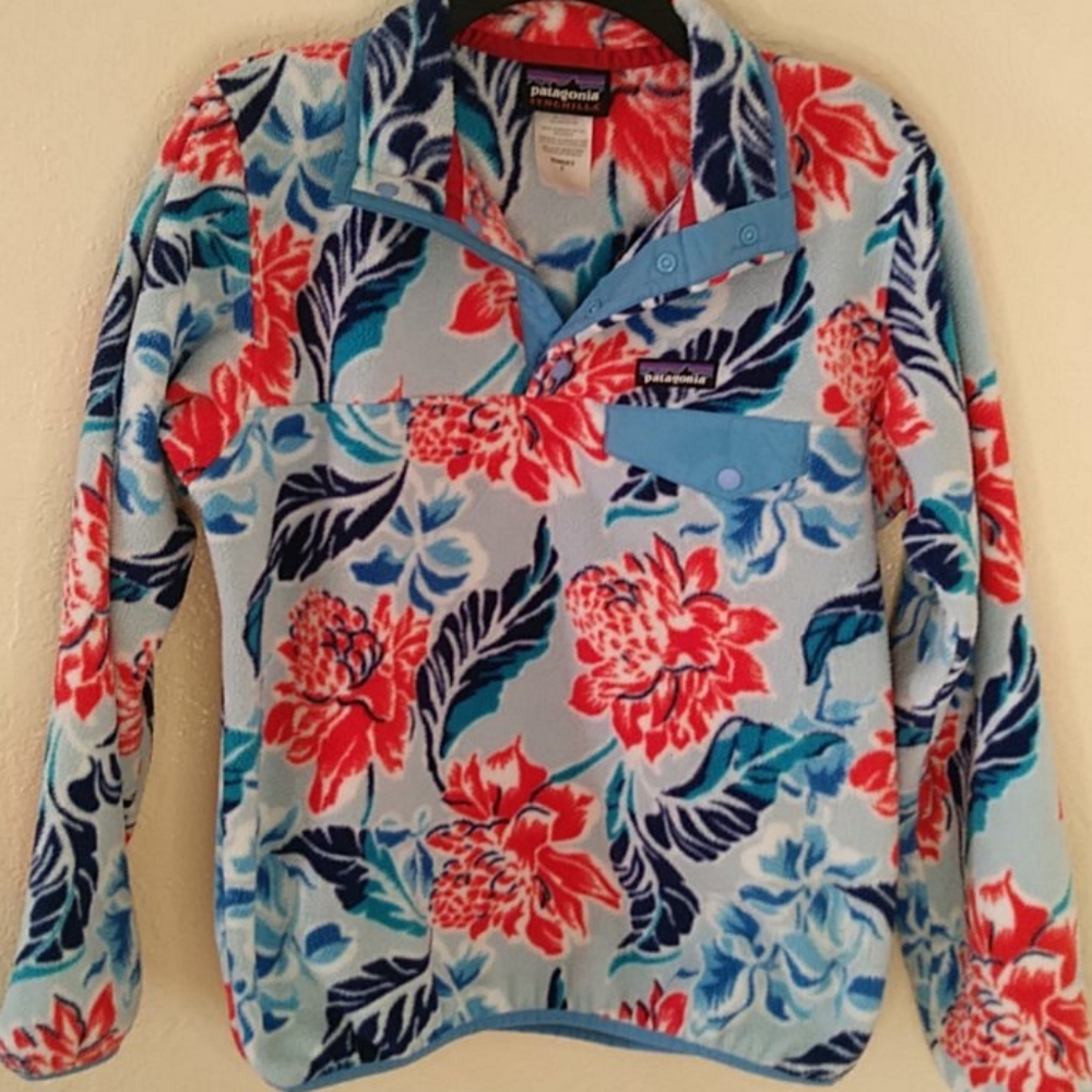 Patagonia Synchilla Blue Floral Pullover